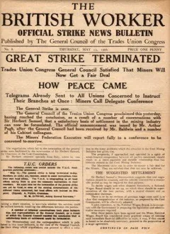 The British Worker newspaper image used as a design reference for the narrative puzzle.