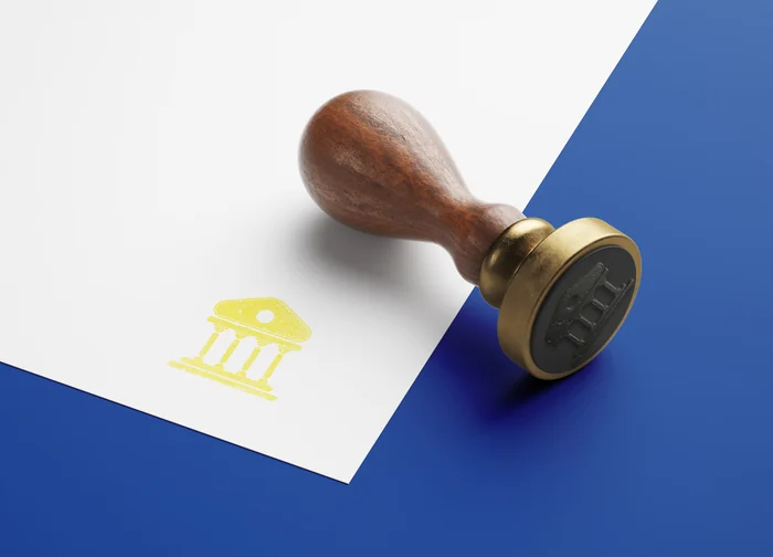 Museum icon stamp application mockup from the team’s three-mode visual system.