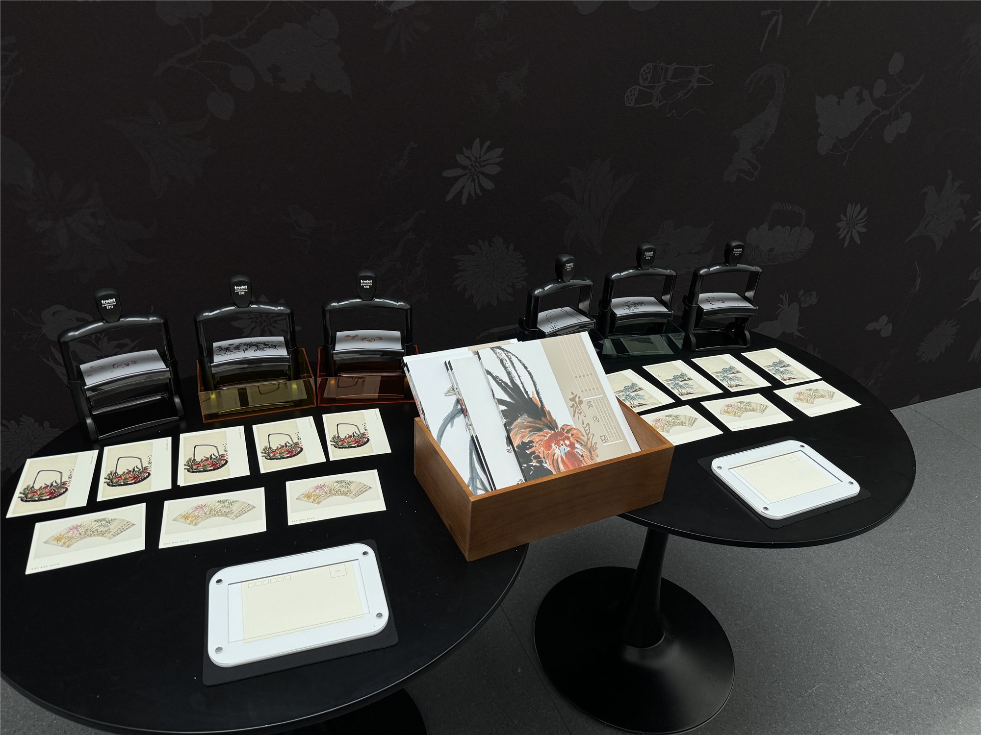 Layered-stamp station in the exhibition