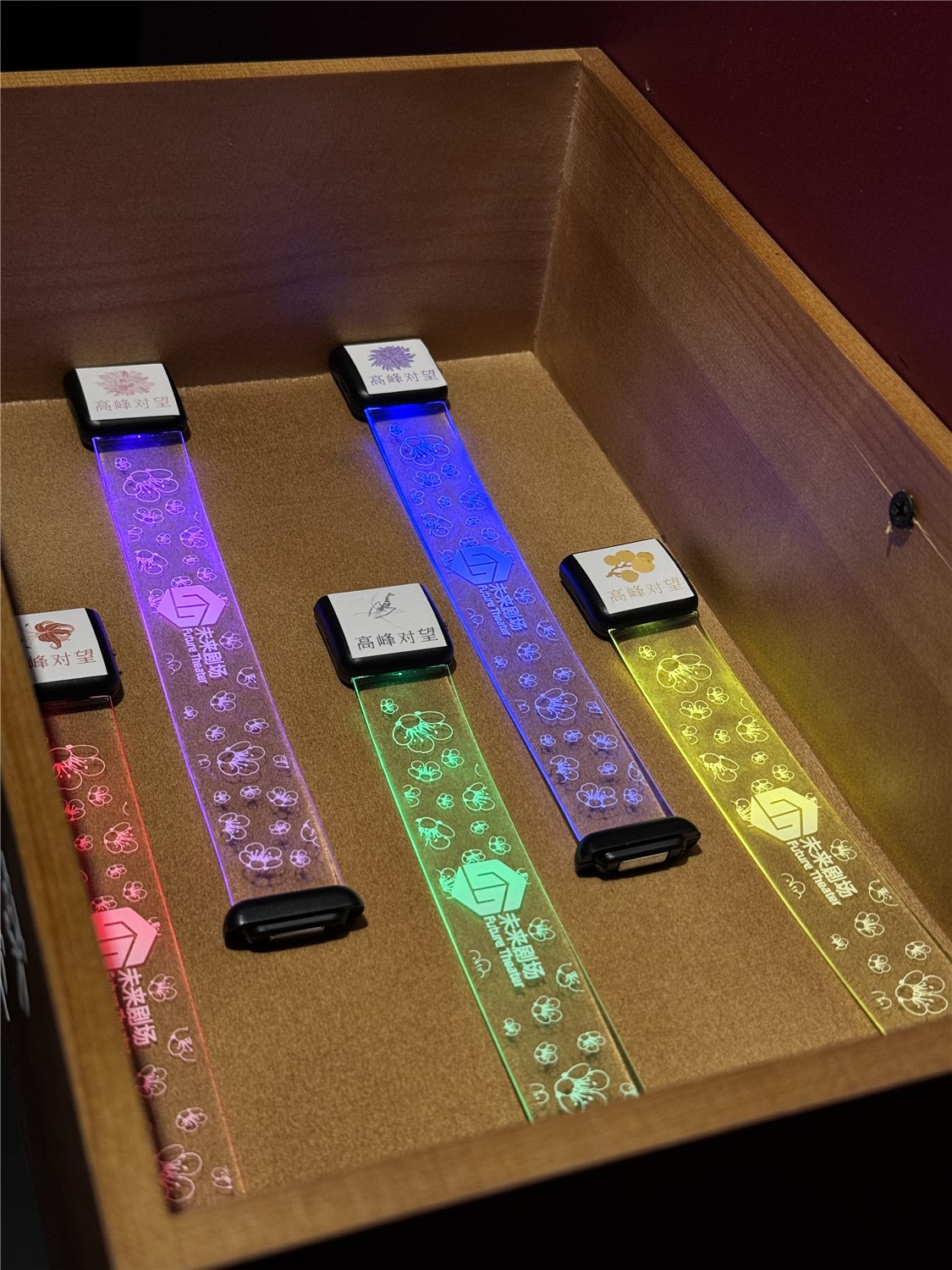 Produced wristbands displayed in the exhibition