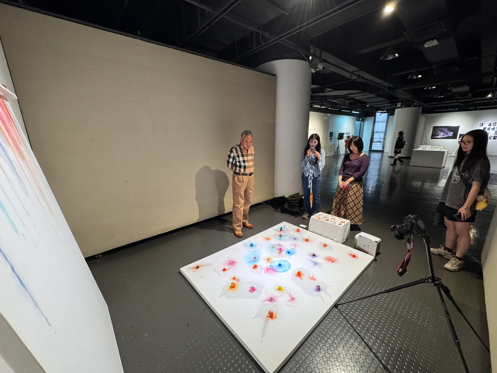 Visitors viewing the installation in the museum